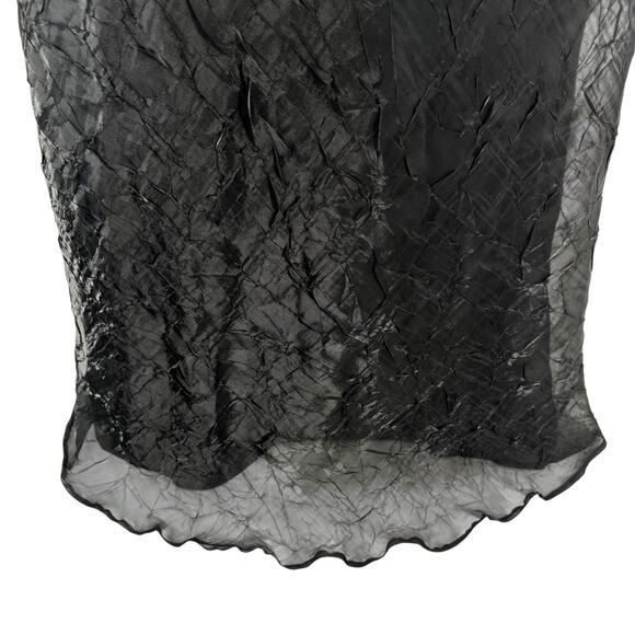 Vintage 90s Women's Black Sheer Overlay Pimkie Vampire Gothic Maxi Skirt Sz M - Picture 2 of 7